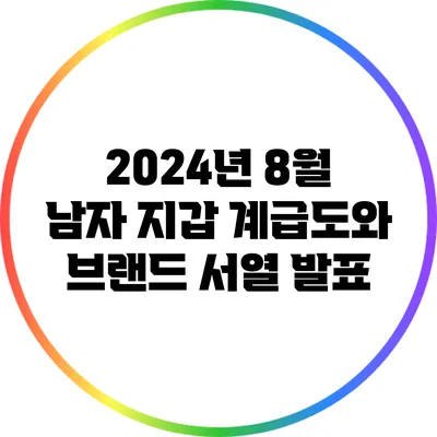2024년 8월 남자 지갑 계급도와 브랜드 서열 발표