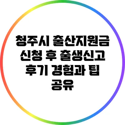 청주시 출산지원금 신청 후 출생신고 후기: 경험과 팁 공유