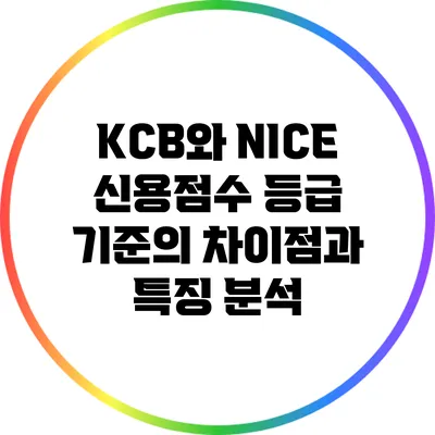 KCB와 NICE 신용점수 등급 기준의 차이점과 특징 분석