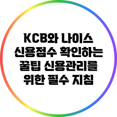 KCB와 나이스 신용점수 확인하는 꿀팁: 신용관리를 위한 필수 지침