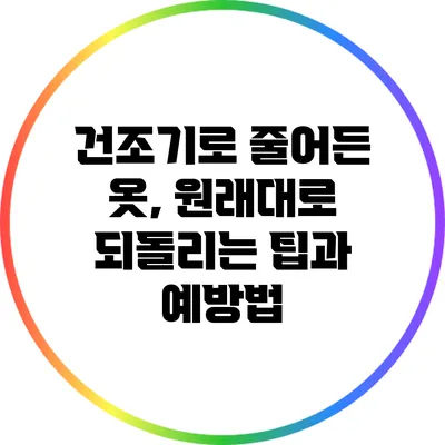 건조기로 줄어든 옷, 원래대로 되돌리는 팁과 예방법
