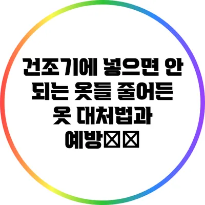 건조기에 넣으면 안 되는 옷들: 줄어든 옷 대처법과 예방方法