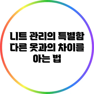 니트 관리의 특별함: 다른 옷과의 차이를 아는 법