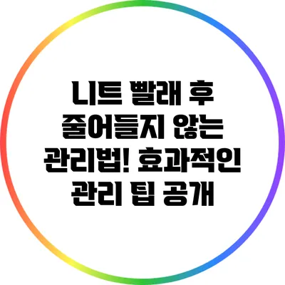 니트 빨래 후 줄어들지 않는 관리법! 효과적인 관리 팁 공개
