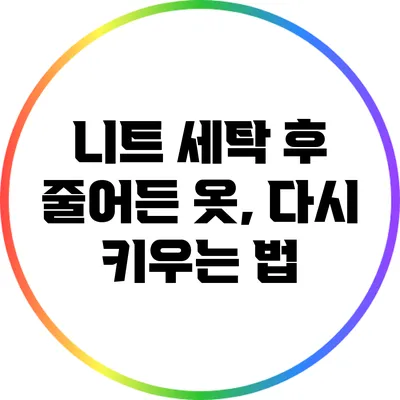 니트 세탁 후 줄어든 옷, 다시 키우는 법