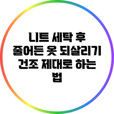 니트 세탁 후 줄어든 옷 되살리기: 건조 제대로 하는 법