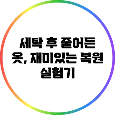 세탁 후 줄어든 옷, 재미있는 복원 실험기