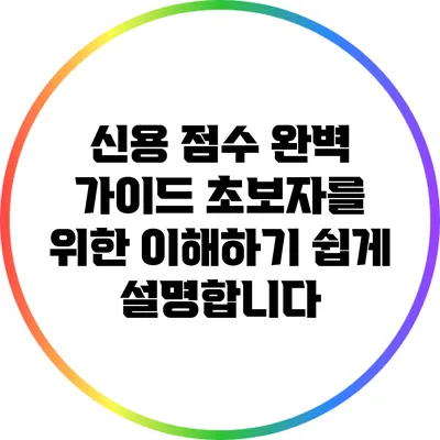 신용 점수 완벽 가이드: 초보자를 위한 이해하기 쉽게 설명합니다