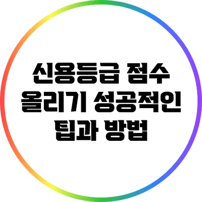 신용등급 점수 올리기: 성공적인 팁과 방법