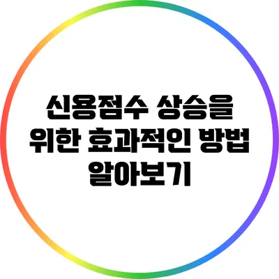 신용점수 상승을 위한 효과적인 방법 알아보기