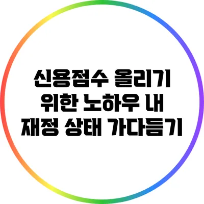 신용점수 올리기 위한 노하우: 내 재정 상태 가다듬기