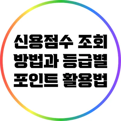 신용점수 조회 방법과 등급별 포인트 활용법