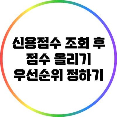 신용점수 조회 후 점수 올리기 우선순위 정하기