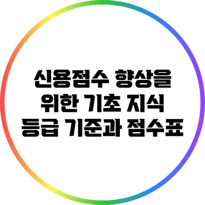 신용점수 향상을 위한 기초 지식: 등급 기준과 점수표