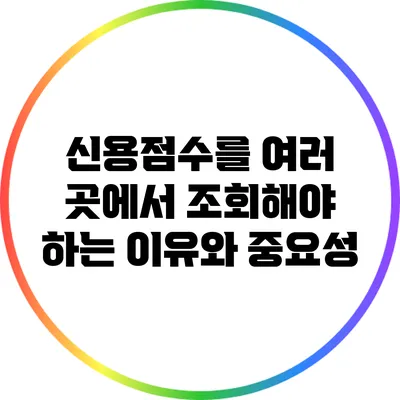 신용점수를 여러 곳에서 조회해야 하는 이유와 중요성