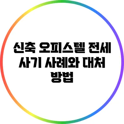 신축 오피스텔 전세 사기 사례와 대처 방법
