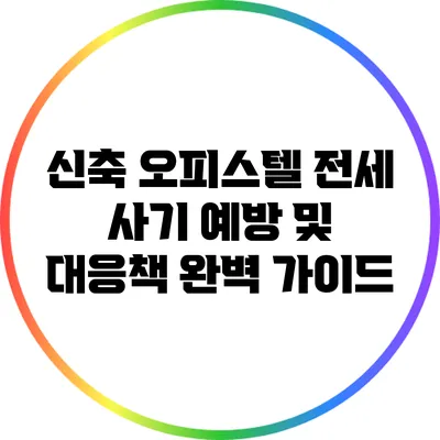 신축 오피스텔 전세 사기 예방 및 대응책 완벽 가이드