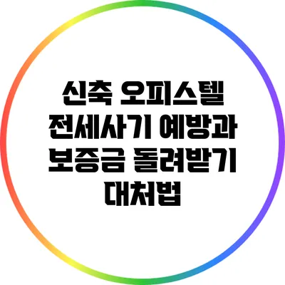 신축 오피스텔 전세사기 예방과 보증금 돌려받기 대처법