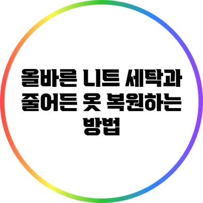 올바른 니트 세탁과 줄어든 옷 복원하는 방법
