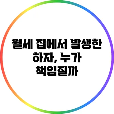 월세 집에서 발생한 하자, 누가 책임질까?