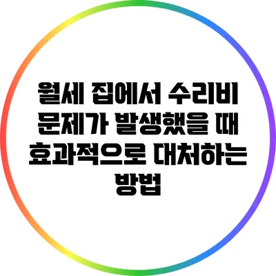 월세 집에서 수리비 문제가 발생했을 때 효과적으로 대처하는 방법
