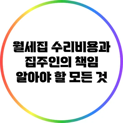 월세집 수리비용과 집주인의 책임: 알아야 할 모든 것