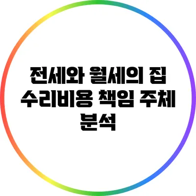 전세와 월세의 집 수리비용: 책임 주체 분석