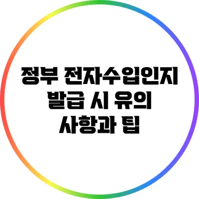 정부 전자수입인지 발급 시 유의 사항과 팁