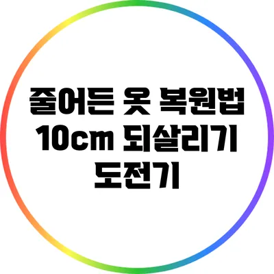 줄어든 옷 복원법: 10cm 되살리기 도전기