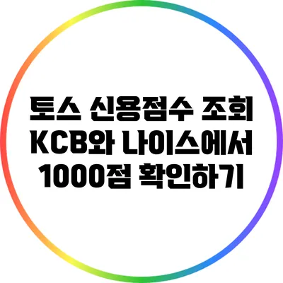 토스 신용점수 조회: KCB와 나이스에서 1000점 확인하기