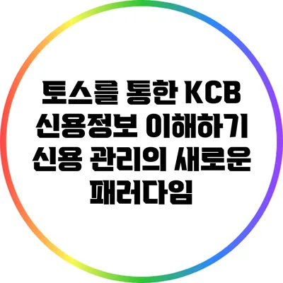 토스를 통한 KCB 신용정보 이해하기: 신용 관리의 새로운 패러다임