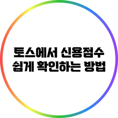 토스에서 신용점수 쉽게 확인하는 방법