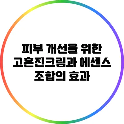 피부 개선을 위한 고혼진크림과 에센스 조합의 효과