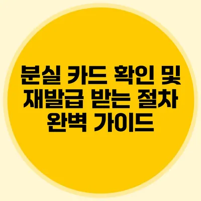 분실 카드 확인 및 재발급 받는 절차 완벽 가이드