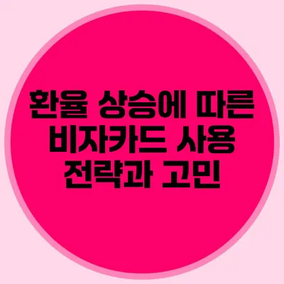 환율 상승에 따른 비자카드 사용 전략과 고민