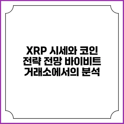 XRP 시세와 코인 전략 전망: 바이비트 거래소에서의 분석