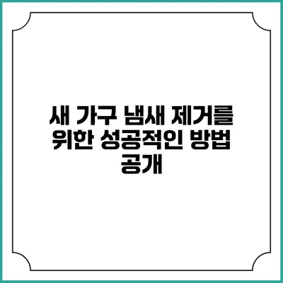 새 가구 냄새 제거를 위한 성공적인 방법 공개
