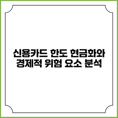 신용카드 한도 현금화와 경제적 위험 요소 분석