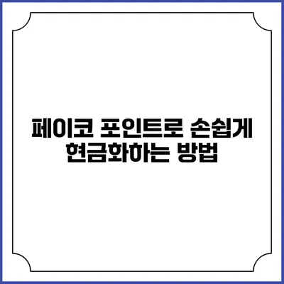 페이코 포인트로 손쉽게 현금화하는 방법