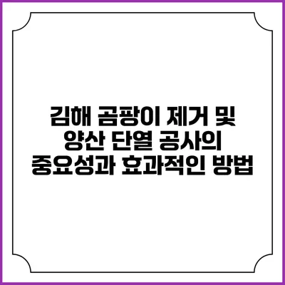 김해 곰팡이 제거 및 양산 단열 공사의 중요성과 효과적인 방법