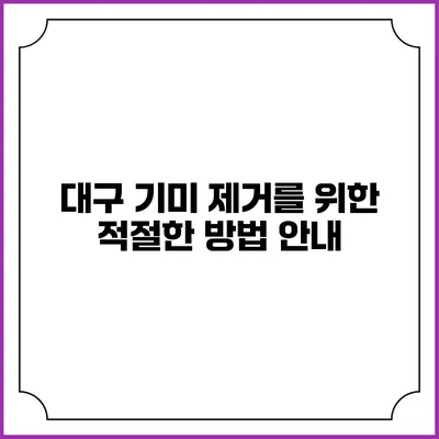 대구 기미 제거를 위한 적절한 방법 안내