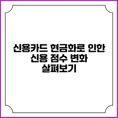 신용카드 현금화로 인한 신용 점수 변화 살펴보기