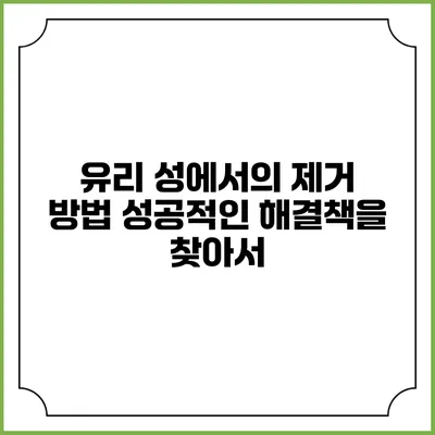 유리 성에서의 제거 방법: 성공적인 해결책을 찾아서