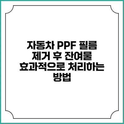 자동차 PPF 필름 제거 후 잔여물 효과적으로 처리하는 방법