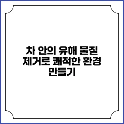 차 안의 유해 물질 제거로 쾌적한 환경 만들기
